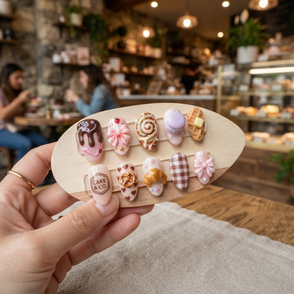Bakery Inspired Press On Nails for Aesthetic Vibes