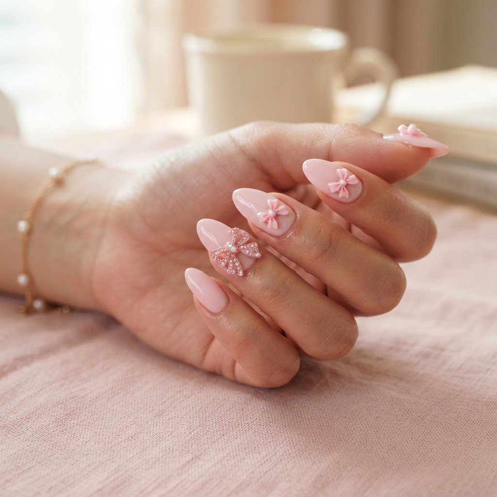 Birthday Nail Ideas: Bows, Stars & Soft Pink Styles