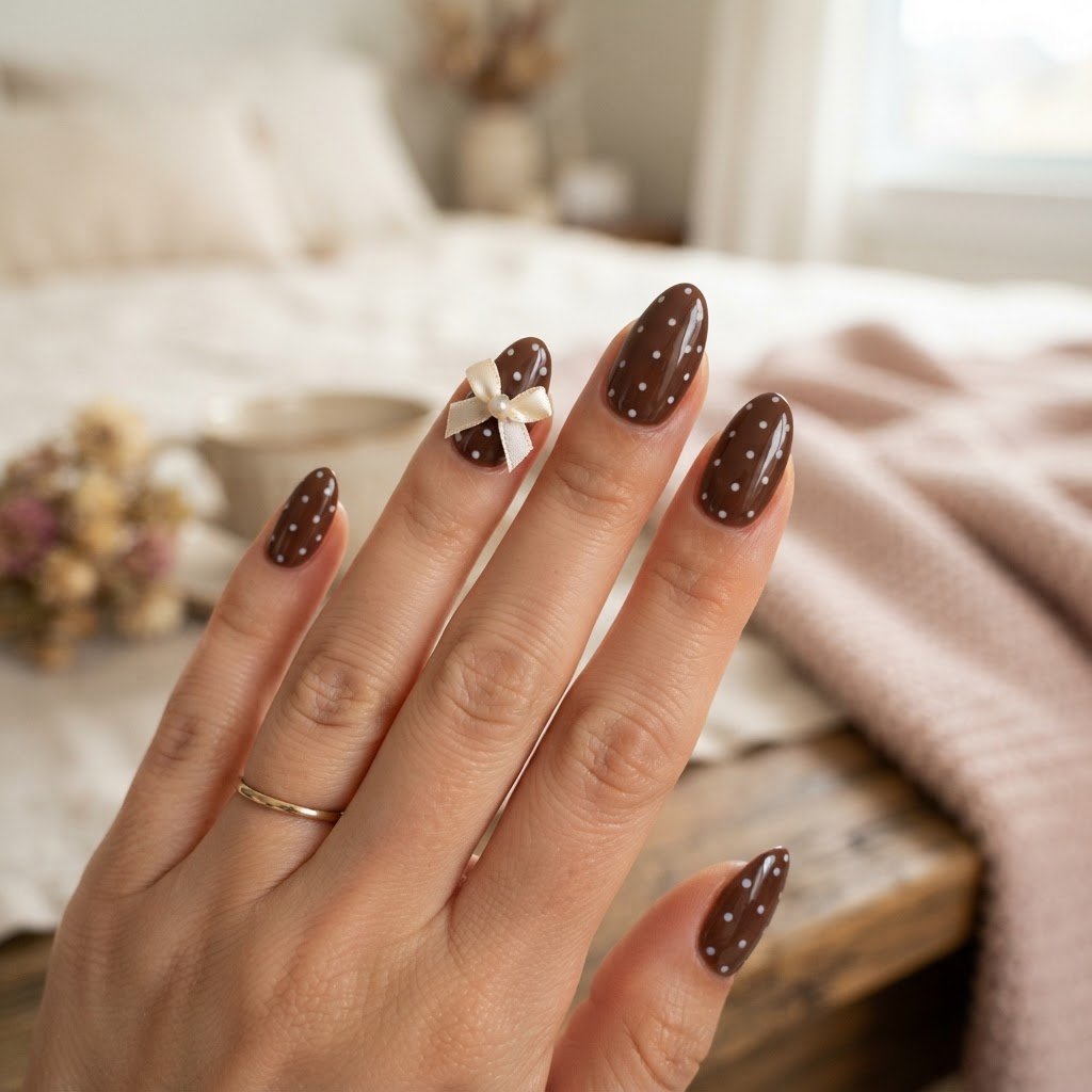 Coquette Chocolate Polka Dot Press-On Nails Guide
