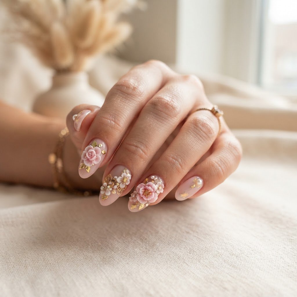 Cute 3D Floral Soft Pink Press-On Nails: A Complete Guide