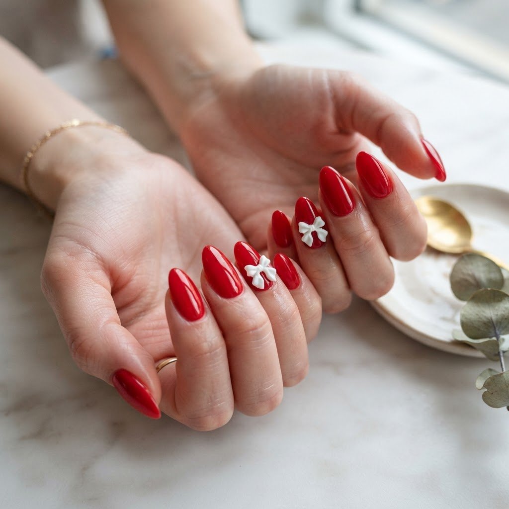 Fake Nails Designs: Soft Girl Cherry Red Nail Trends