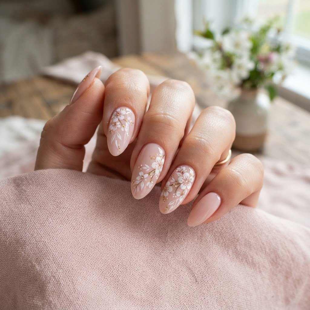 Fake Nails Designs: Soft Pink Floral Looks for Events