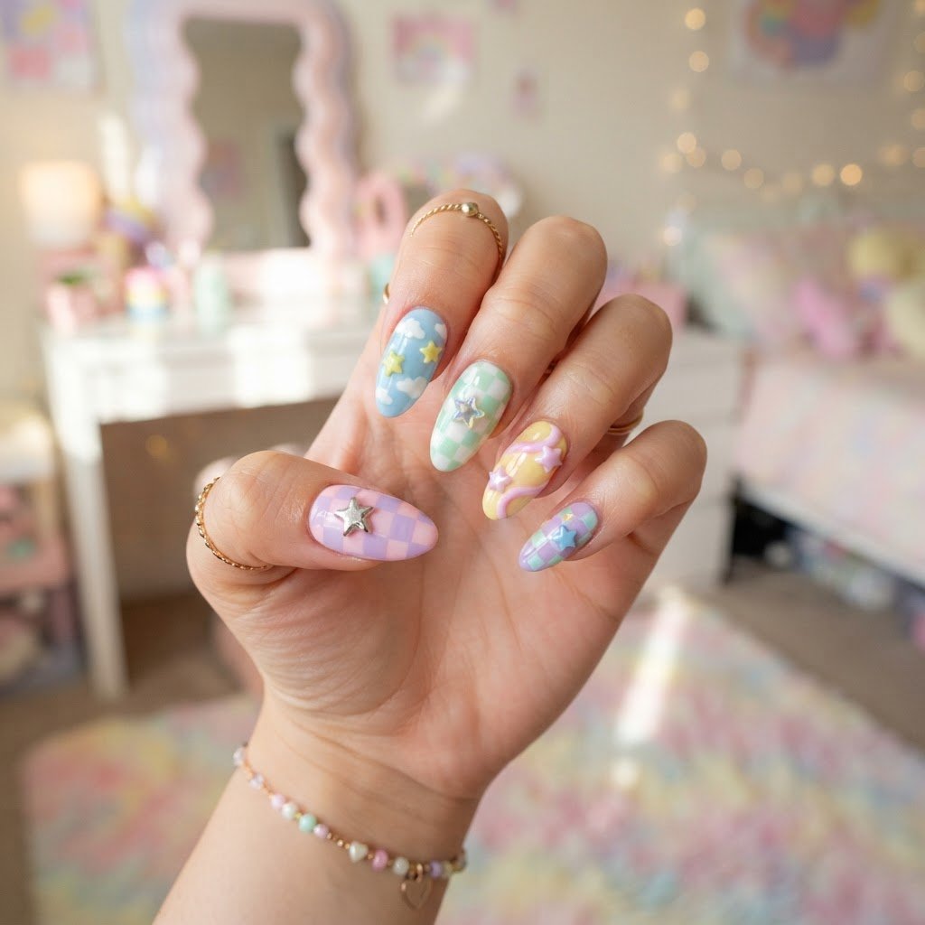 Cute Funky Y2K Press on Nails Ideas for Retro Style