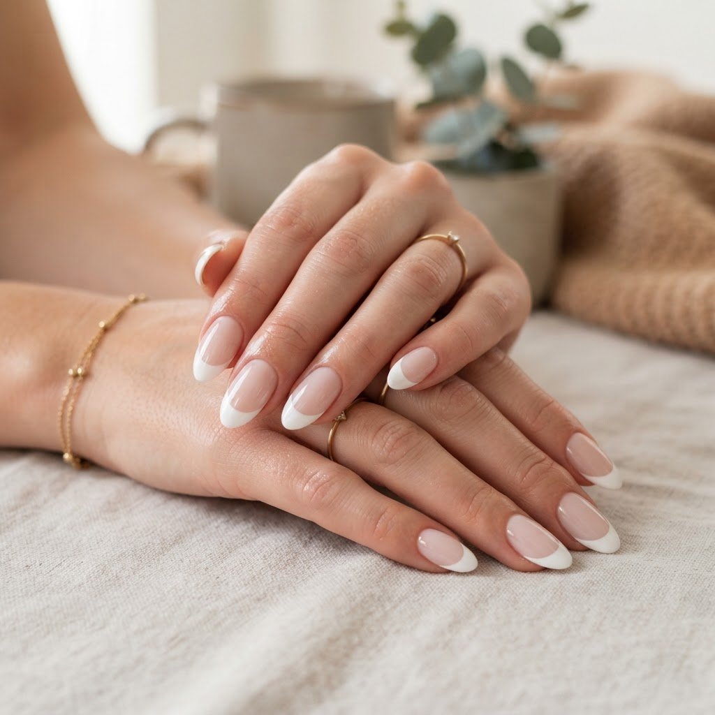 Glossy French Tip Press-Ons for Everyday Glam