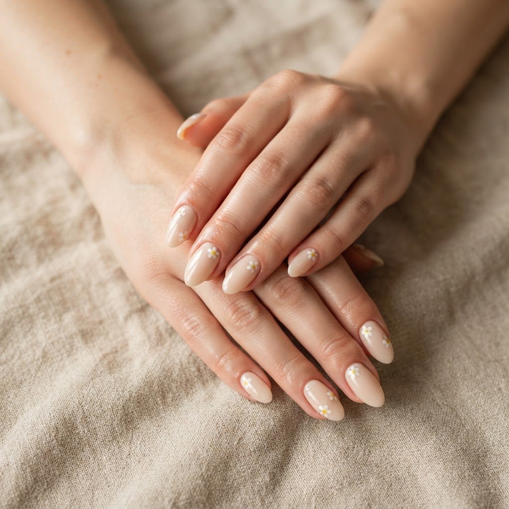 Minimal Daisy Press On Nails Ideas for Cute Style