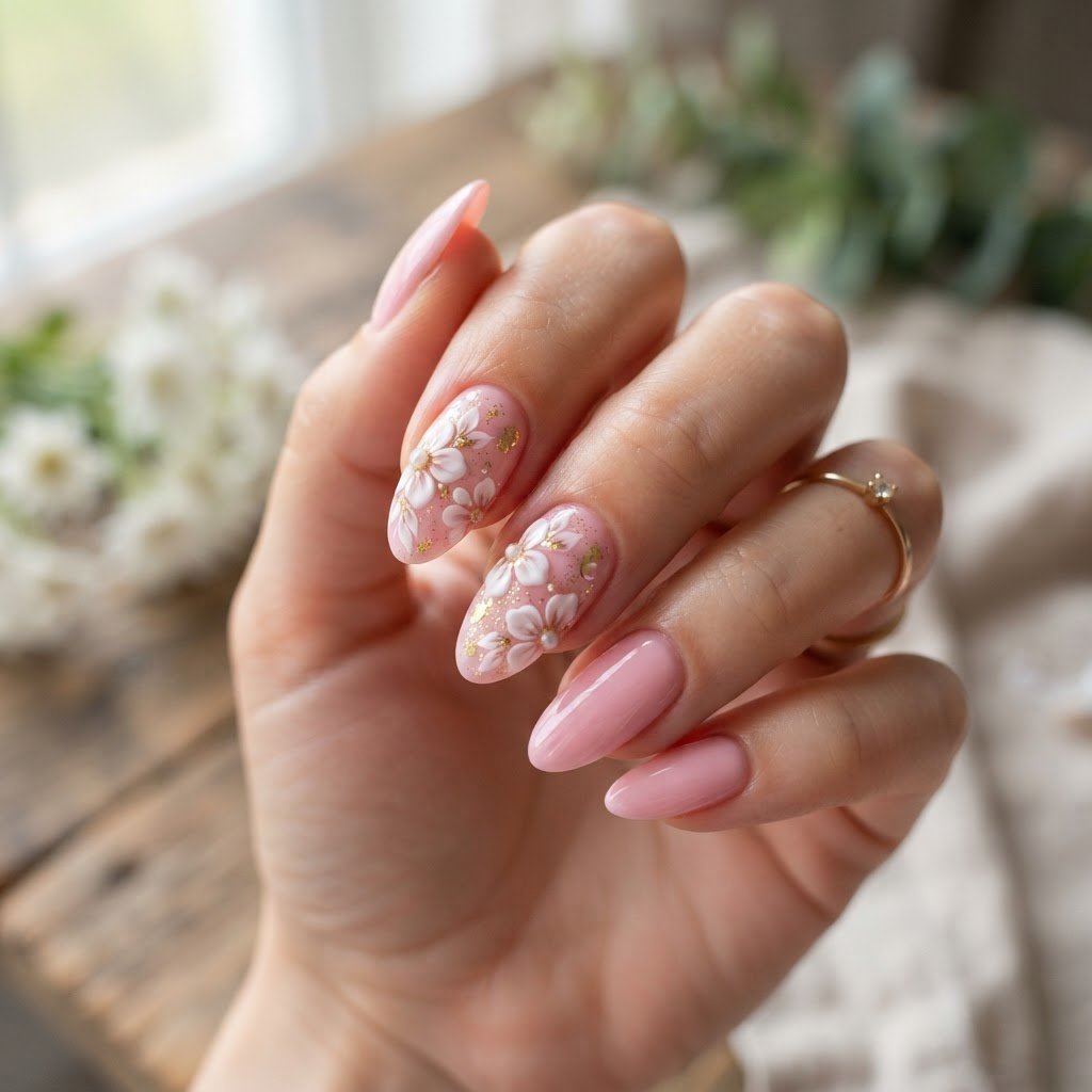 How to Get Perfect Pink Floral Press-Ons Without the Salon