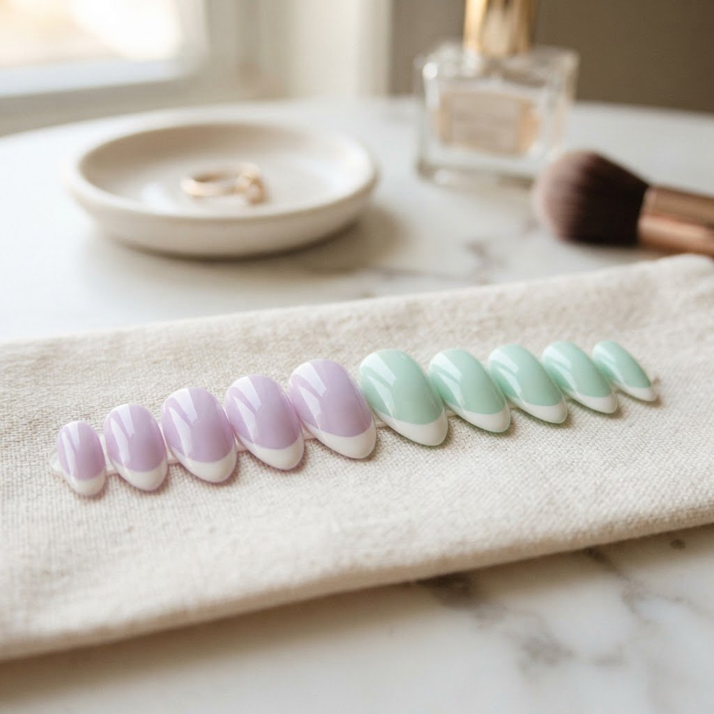 Pastel Press On Nails French Tips for a Soft Girl Aesthetic