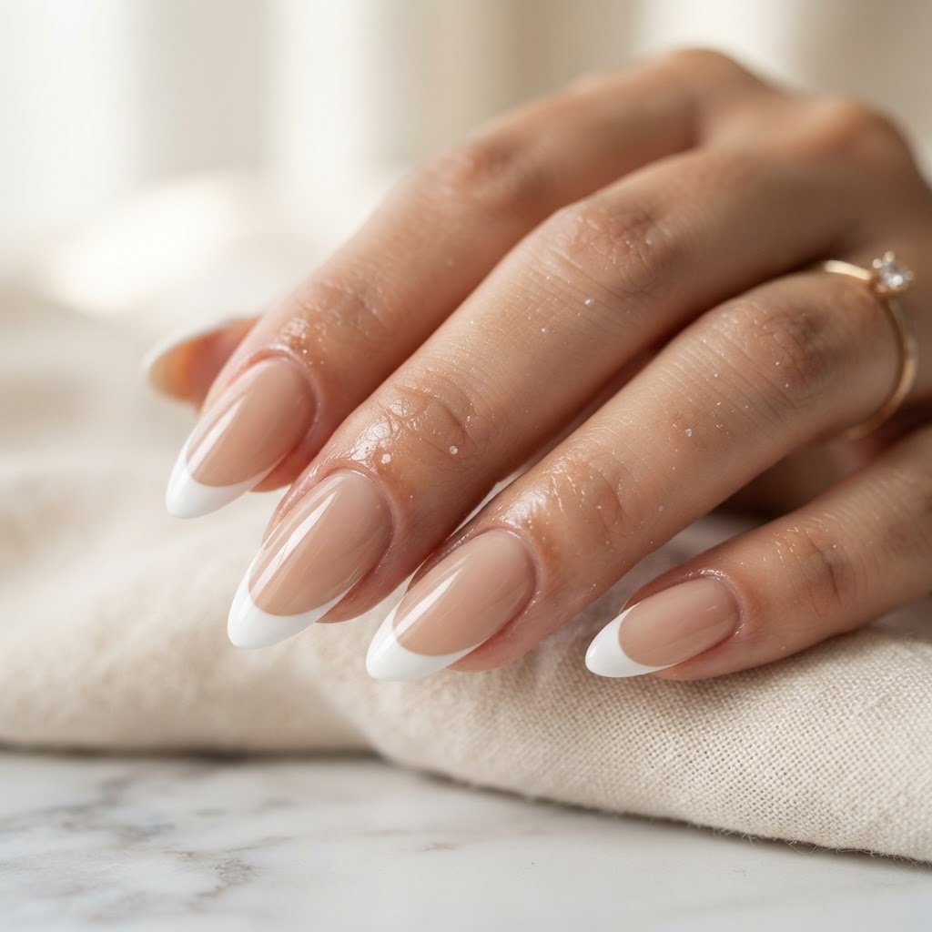 Glossy Nude French Tip Press On Nails French Reviewed
