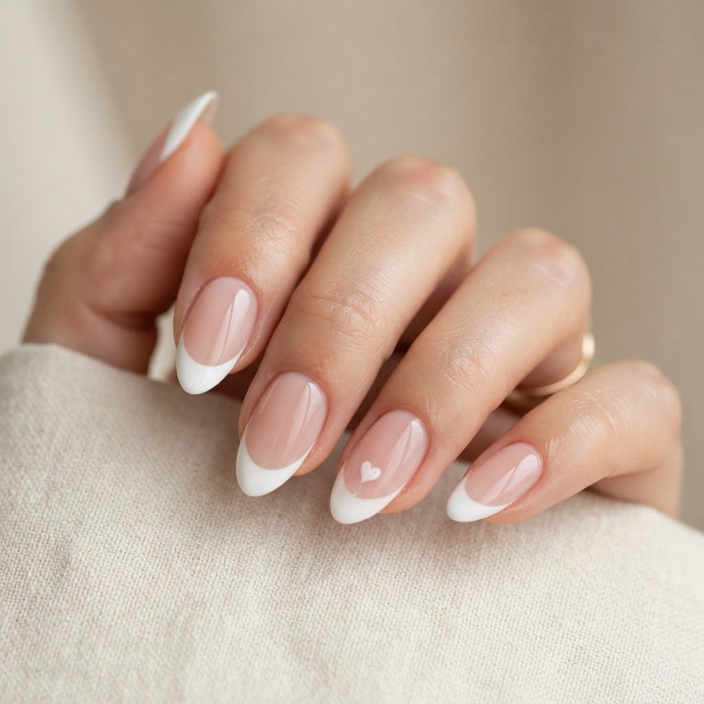 Press On Nails French Tip Designs: Polka Dot and Heart Styles