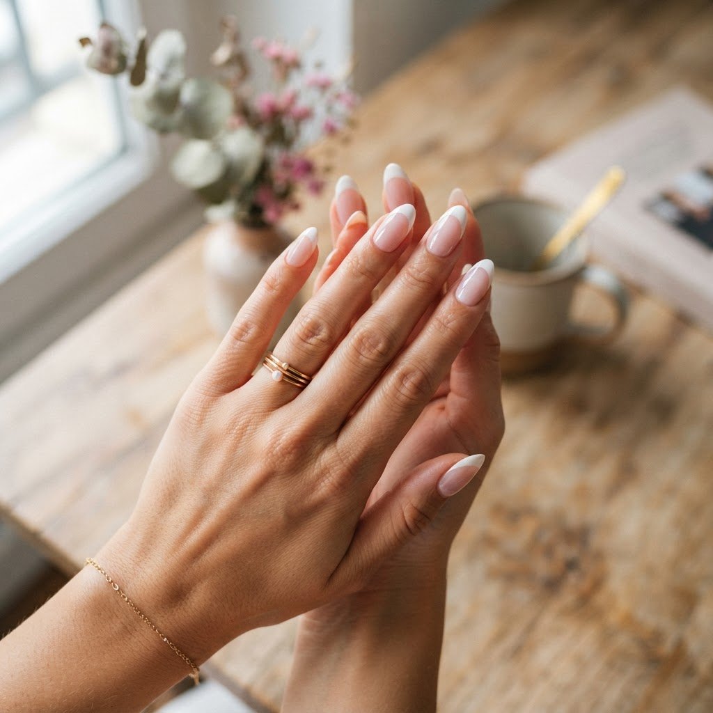 Simple Pink and White Press On Nails Ideas for Everyday