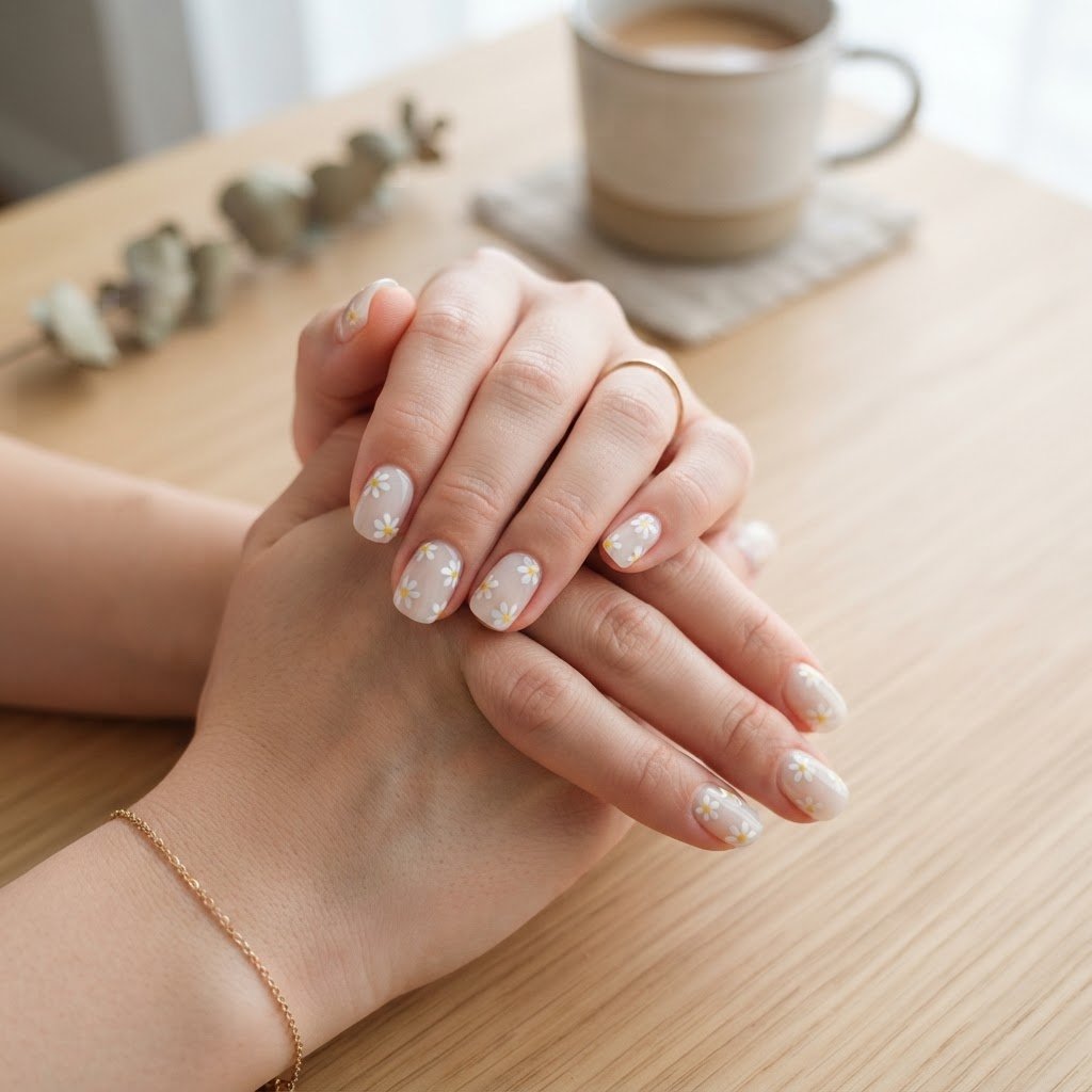 Sweet Daisy Minimal Press On Nails Ideas & Free Prep Kit