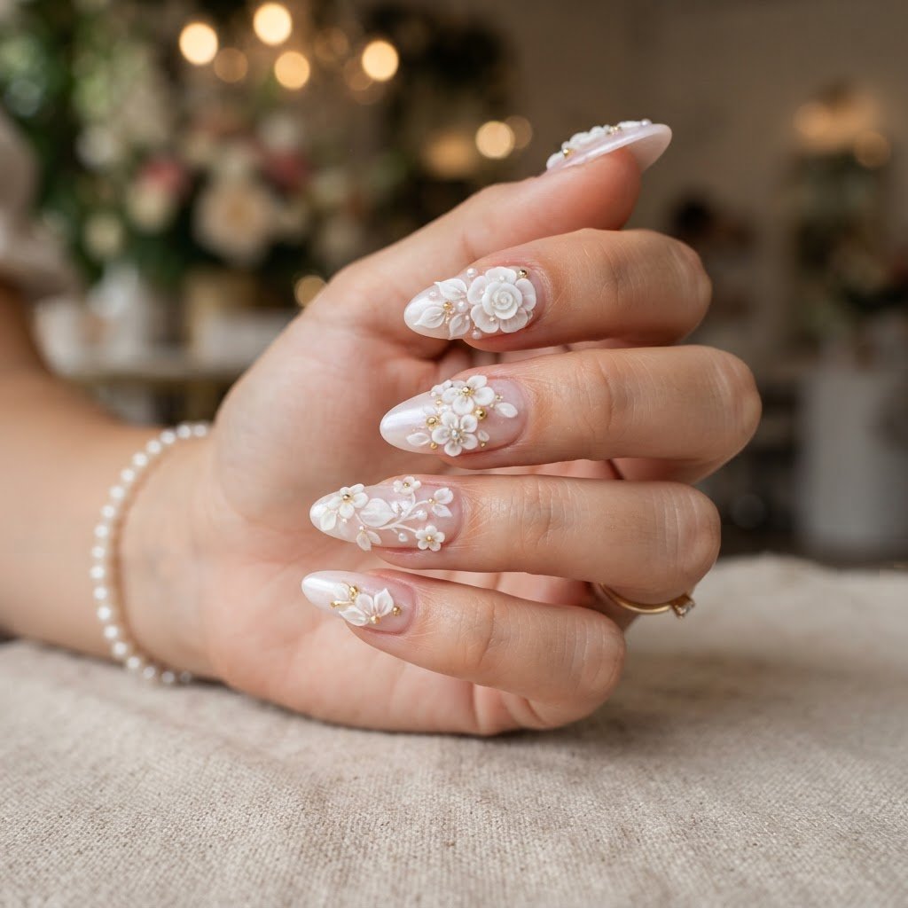 Top Press-On Nail Trends: 3D Florals, Bows, and Celestial